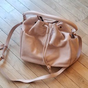 Banana Republic pebbled leather draw string bag